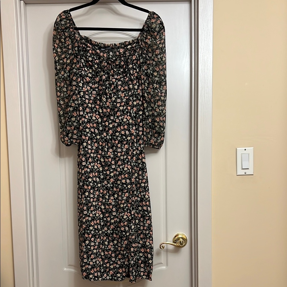 Floral Black Dress